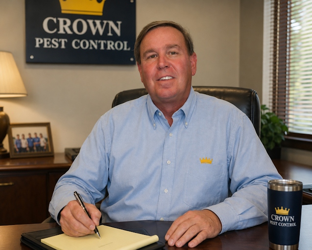 Crown Pest Control owner at his Jacksonville office