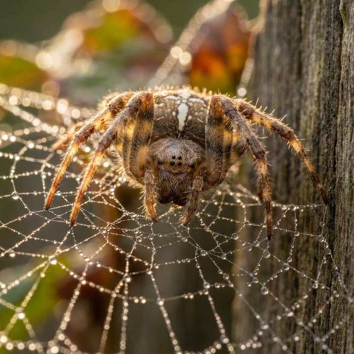 Spider on its web